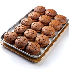 Chocolate cookies isolated on white background