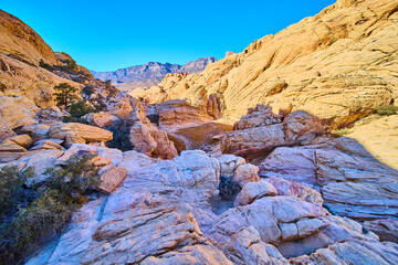 Desert Rock Formations and Sky in Golden Hour from Elevated View