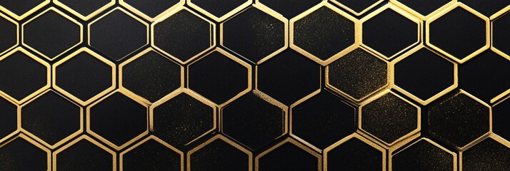 Stunning abstract geometrical tessellation in black and gold hues