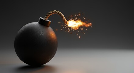 Time Bomb with Fuse Lit, Ready to Explode