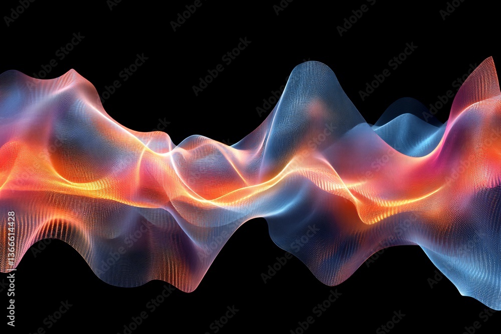 Poster shimmering fiber-optic cables creating an abstract wave pattern