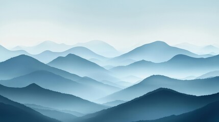 Obraz premium Majestic Blue Mountain Range Landscape