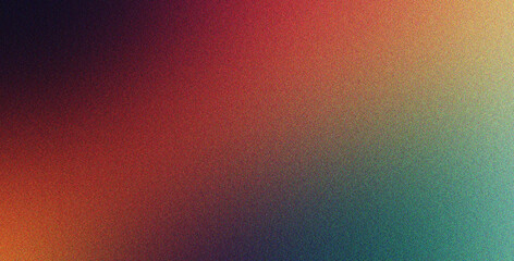 Fototapeta premium Teal Red Amber blur background with grainy overlay soft, abstract, visual style