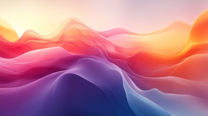 Abstract Colorful Landscape: A Serene Digital Art