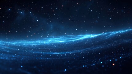 Obraz premium Abstract Cosmic Blue Wave