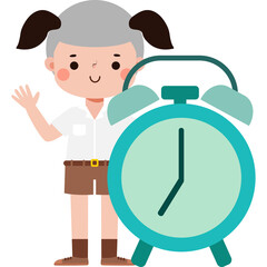 cartoon cute kid eating food clipart character Illustration flat style png