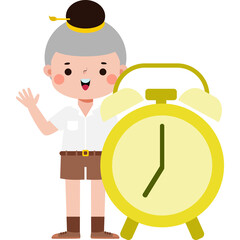 cartoon cute kid eating food clipart character Illustration flat style png