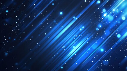 Abstract blue light streaks, bokeh background, energy, motion, design