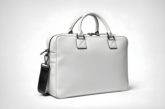 White Leather Briefcase Mockup for Professional Branding