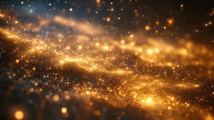 Fototapeta premium Golden Stardust: A Celestial Abstract