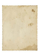 Fototapeta premium Retro vignette photo paper texture isolate. Old antique sheet paper texture. Recycle vintage paper background. Aged and yellowed photo.