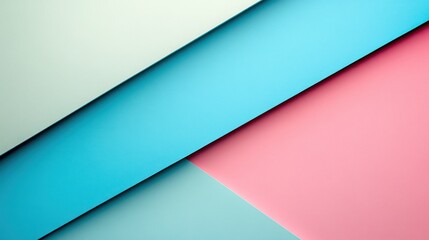 Abstract Pastel Color Blocks: A Serene Composition of Blue, Pink, and Green