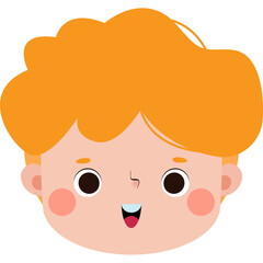 cute little kid head character element Illustration flat style