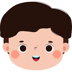 cute little kid head character element Illustration flat style