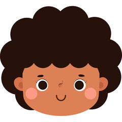cute little kid head character element Illustration flat style