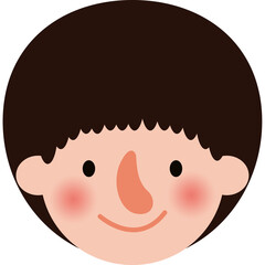 cute little kid head character element Illustration flat style