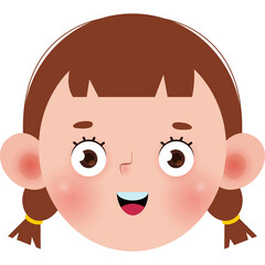Obraz premium cute little kid head character element Illustration flat style