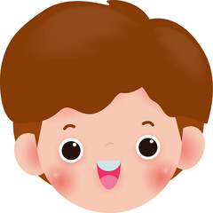 cute little kid head character element Illustration flat style
