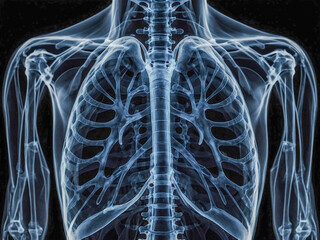 Chest X-ray showing healthy lungs