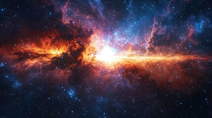 Cosmic Nebula: A Fiery Celestial Dance