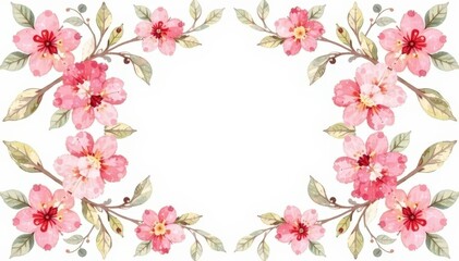 Delicate watercolor floral pattern on white background, floral, romantic, graphic