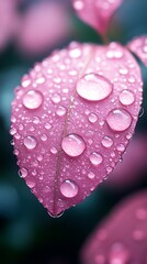 Raindrop texture on wet glass with transparent background toned in soft pink