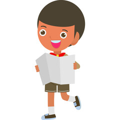 Cute cartoon Boy Scout or Girl Scout illustration element flat