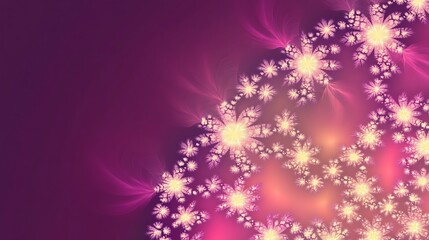 Abstract floral fractal design in shades of purple and yellow
