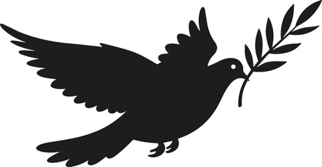 Memorial Day Dove of Peace Silhouette Vector Illustration