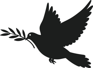 Memorial Day Peace Dove Silhouette Vector Illustration