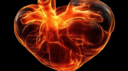 Fiery Heart: An Abstract Visualization of the Human Heart