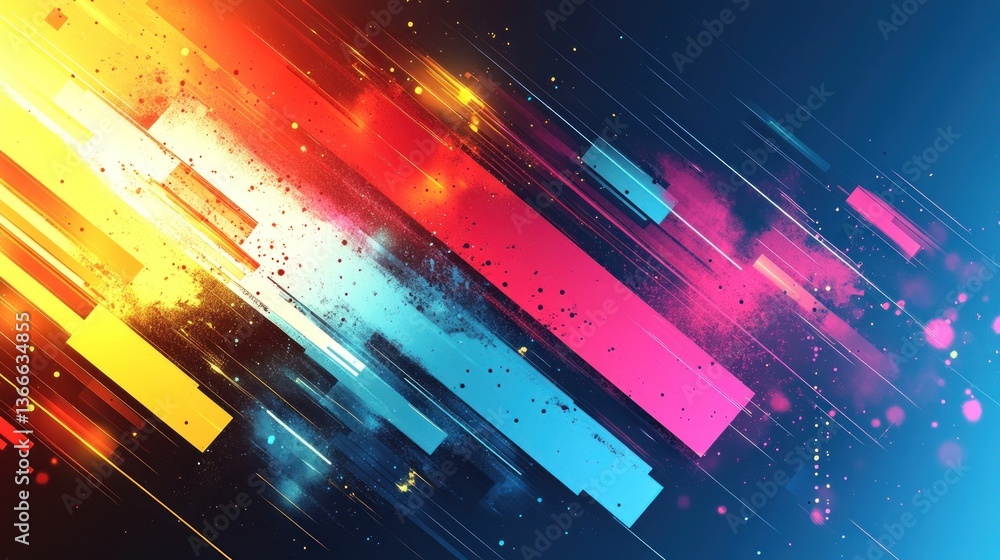 Poster abstract dynamic composition: a symphony of color and motion