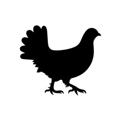 Red grouse silhouette vector flat illustration design.