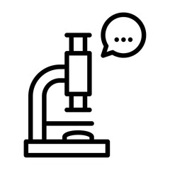 Microscope outline icon. Research black line illustration.