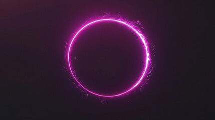 Obraz premium A Bright Purple Neon Ring Illuminated Against a Dark Background