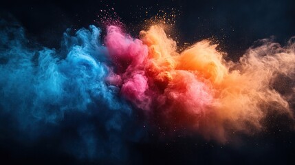 Fototapeta premium Abstract Colorful Explosion of Dust and Smoke