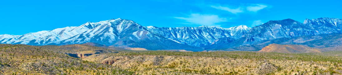Aerial of Snow-Capped Nevada Desert Mountains