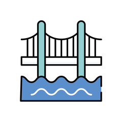 Golden Gate vector icon stock illustration
