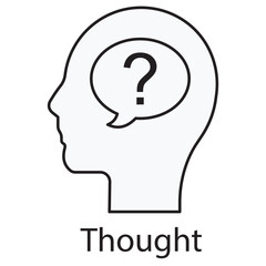Thought icon, The Power of Thought Unlocking Your Mind’s Potential, Thoughtful Perspectives Exploring the Depths of the Mind, vector