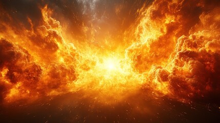 Obraz premium Fiery Celestial Inferno: A Blaze of Cosmic Proportions