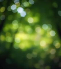 Obraz premium Abstract green bokeh background, perfect for nature-themed designs, lush, organic