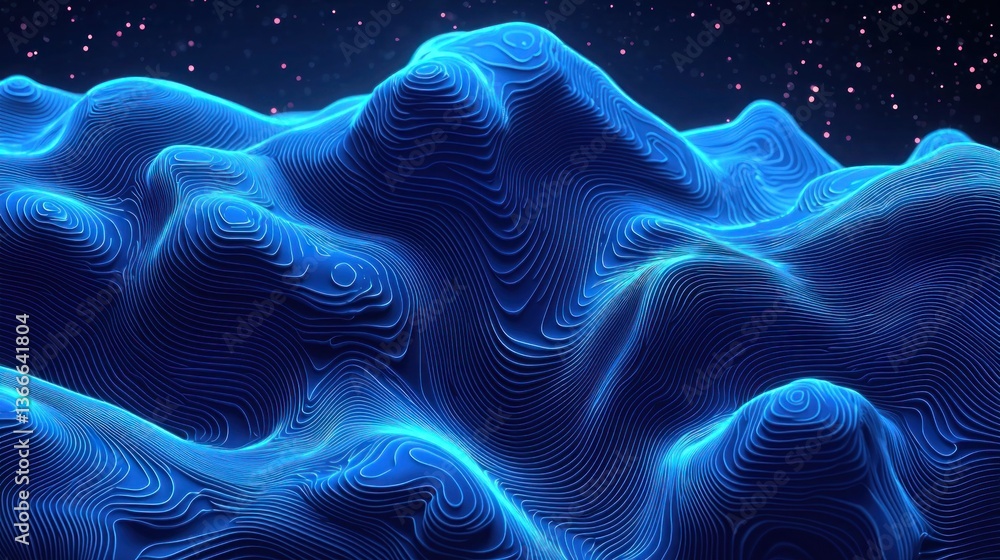Poster Abstract Blue Wave Formation with Intricate Line Patterns