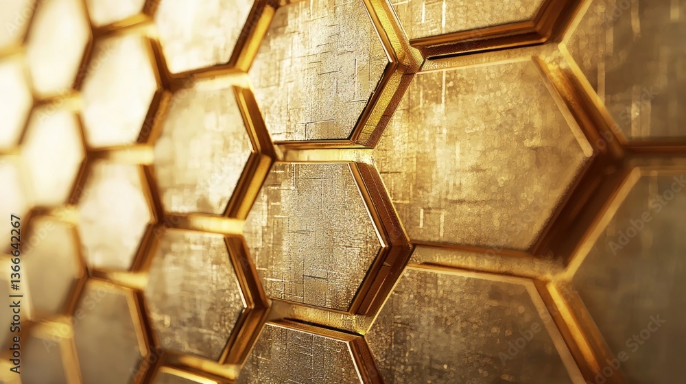 Poster textured golden hexagonal background for design and wallpaper use