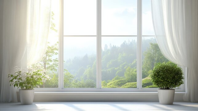 Fototapeta Sunlight Illuminating a Peaceful Interior View
