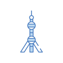 Oriental pearl tower vector icon stock illustration