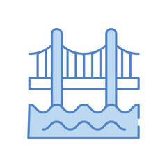 Golden Gate vector icon stock illustration