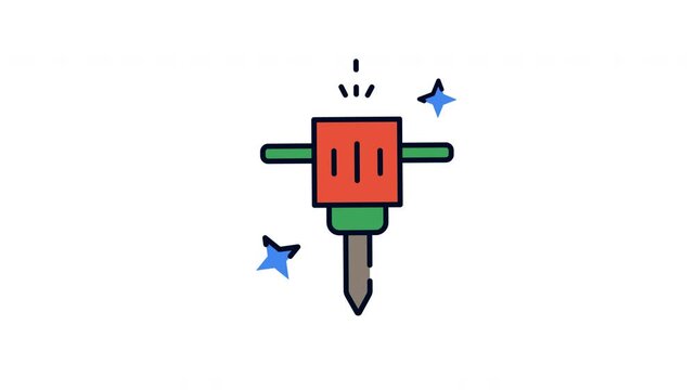jackhammer Drilling Animation Motion Graphic