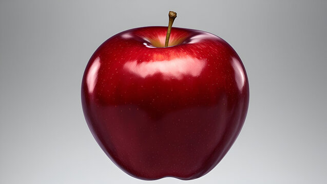 Transparent PNG Ultra HD 8K Whole apple on a transparent background, its deep red color and round, earthy texture emphasize its solidity 4k