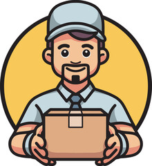 Courier mascot cartoon illustration 