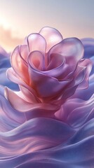 Fototapeta premium Elegant abstract floral design with purple and pink translucent petals on a dreamy background